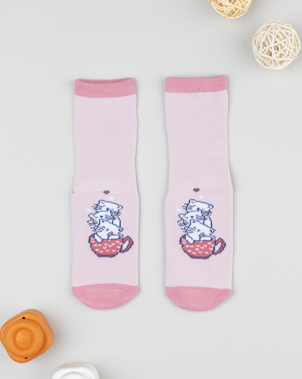 παιδικές αντιολισθητικές κάλτσες με γατάκια για κορίτσι