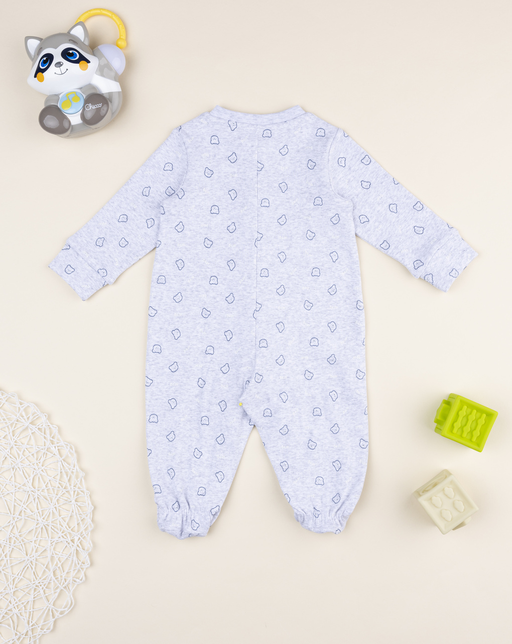 βρεφικό φορμάκι γκρι με αρκουδάκια για αγόρι - Prénatal