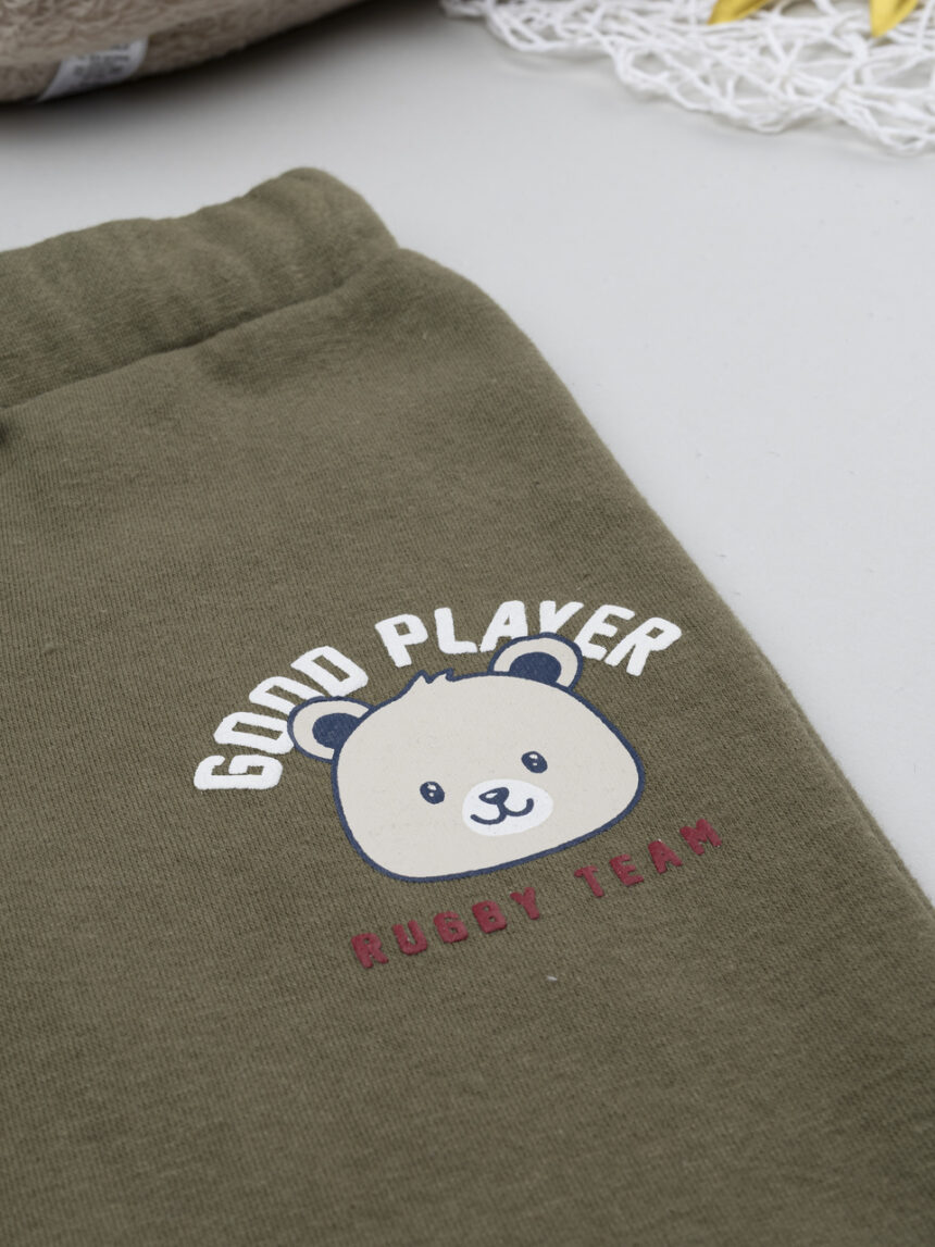 βρεφικό παντελόνι φόρμας χακί good player για αγόρι - Prénatal