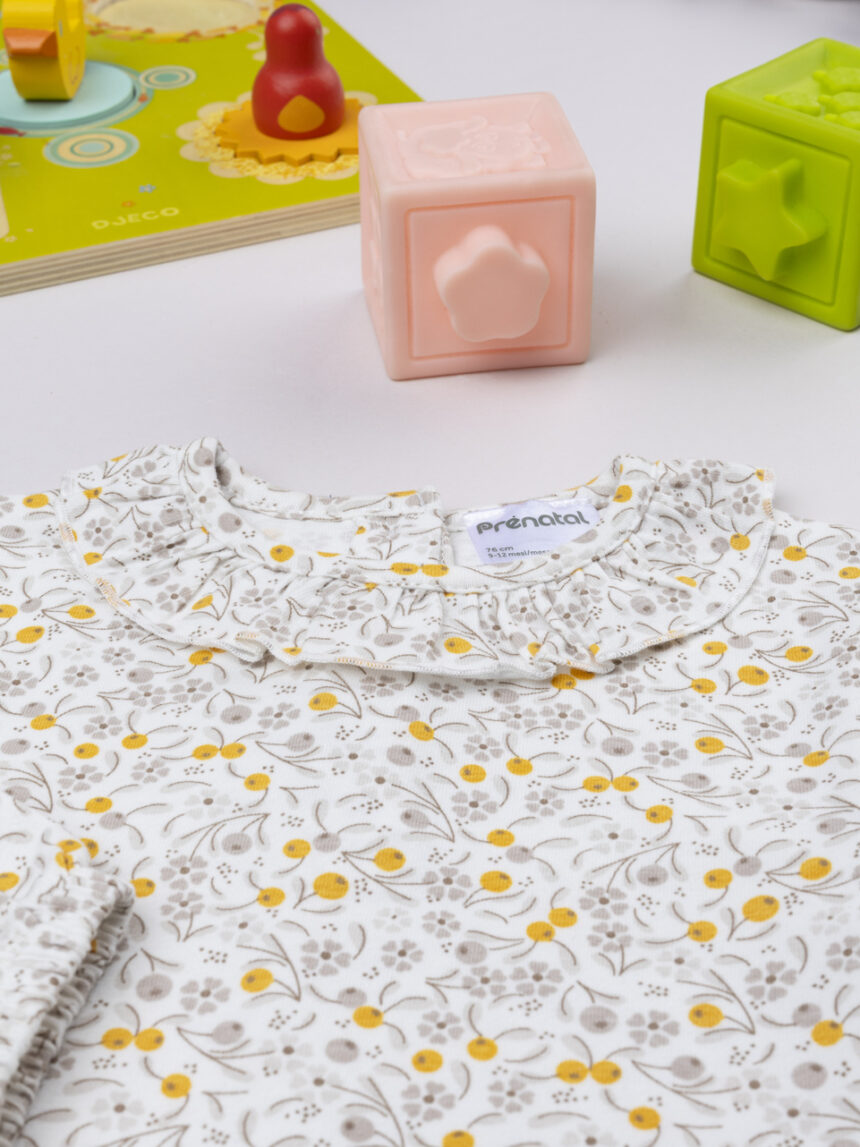 βρεφικό κορμάκι λευκό φλοράλ για κορίτσι - Prénatal