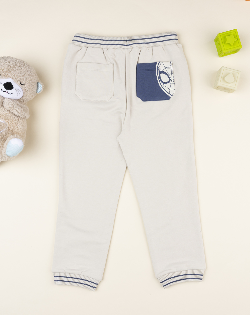 παιδικό παντελόνι φόρμας μπεζ spiderman για αγόρι - Prénatal