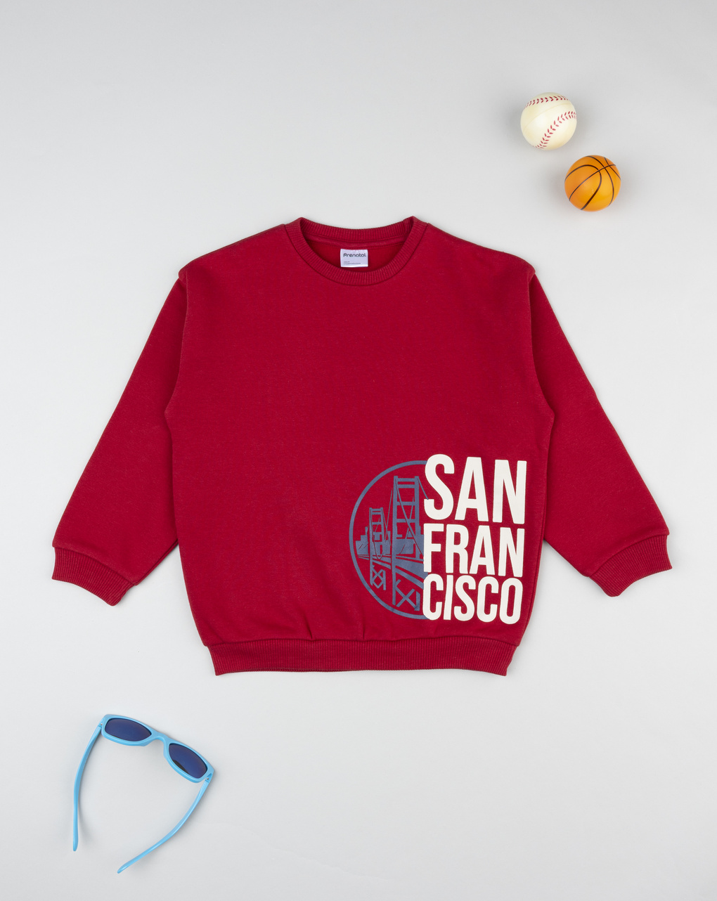 παιδική μπλούζα φούτερ μπορντώ san francisco για αγόρι