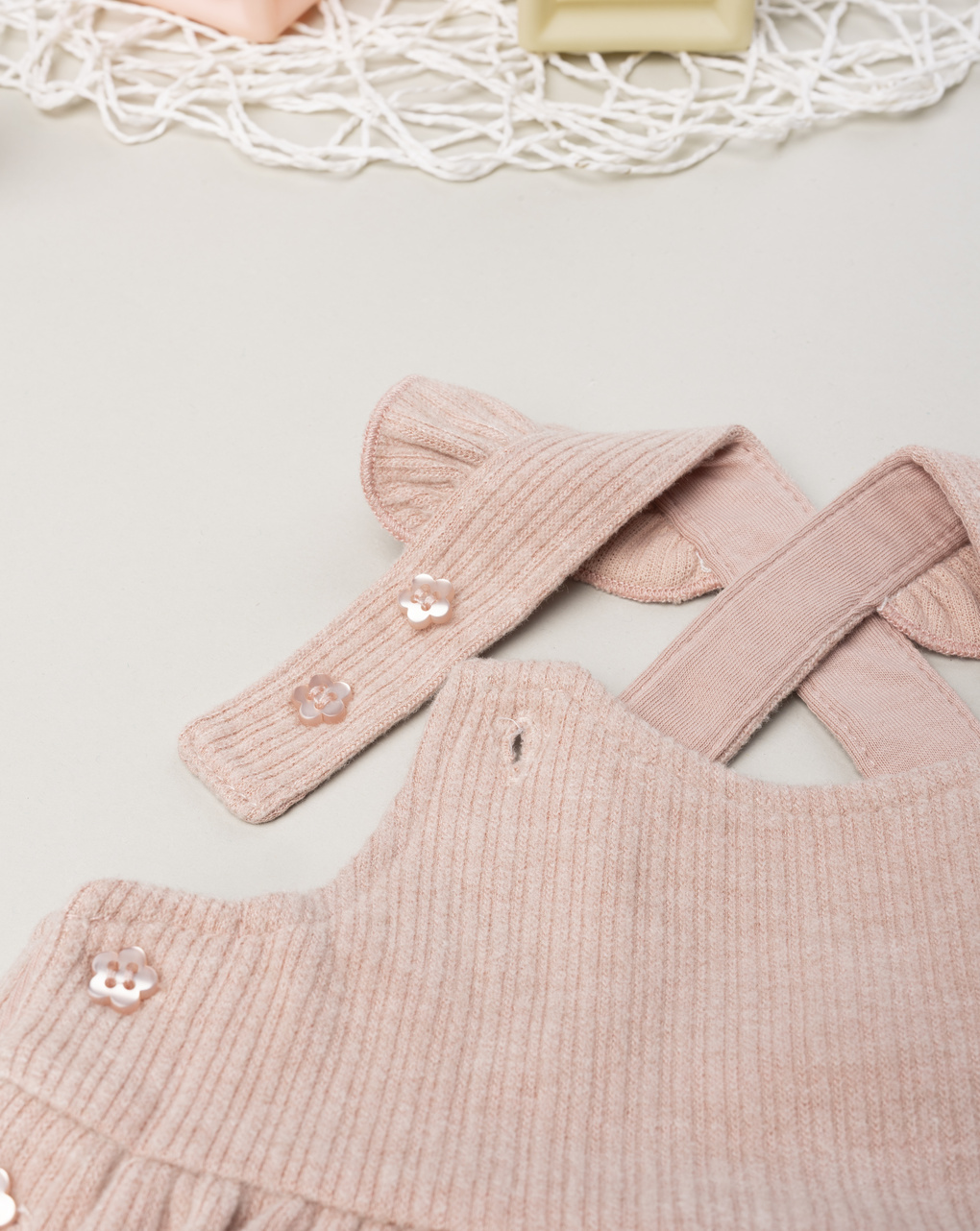 βρεφικό φόρεμα σαλοπέτα ροζ με λαγουδάκια για κορίτσι - Prénatal