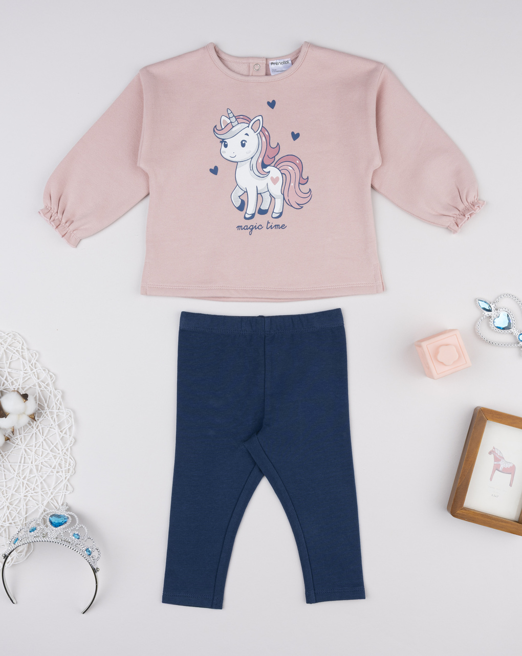 βρεφικό σετ μπλούζα φούτερ και κολάν unicorn για κορίτσι