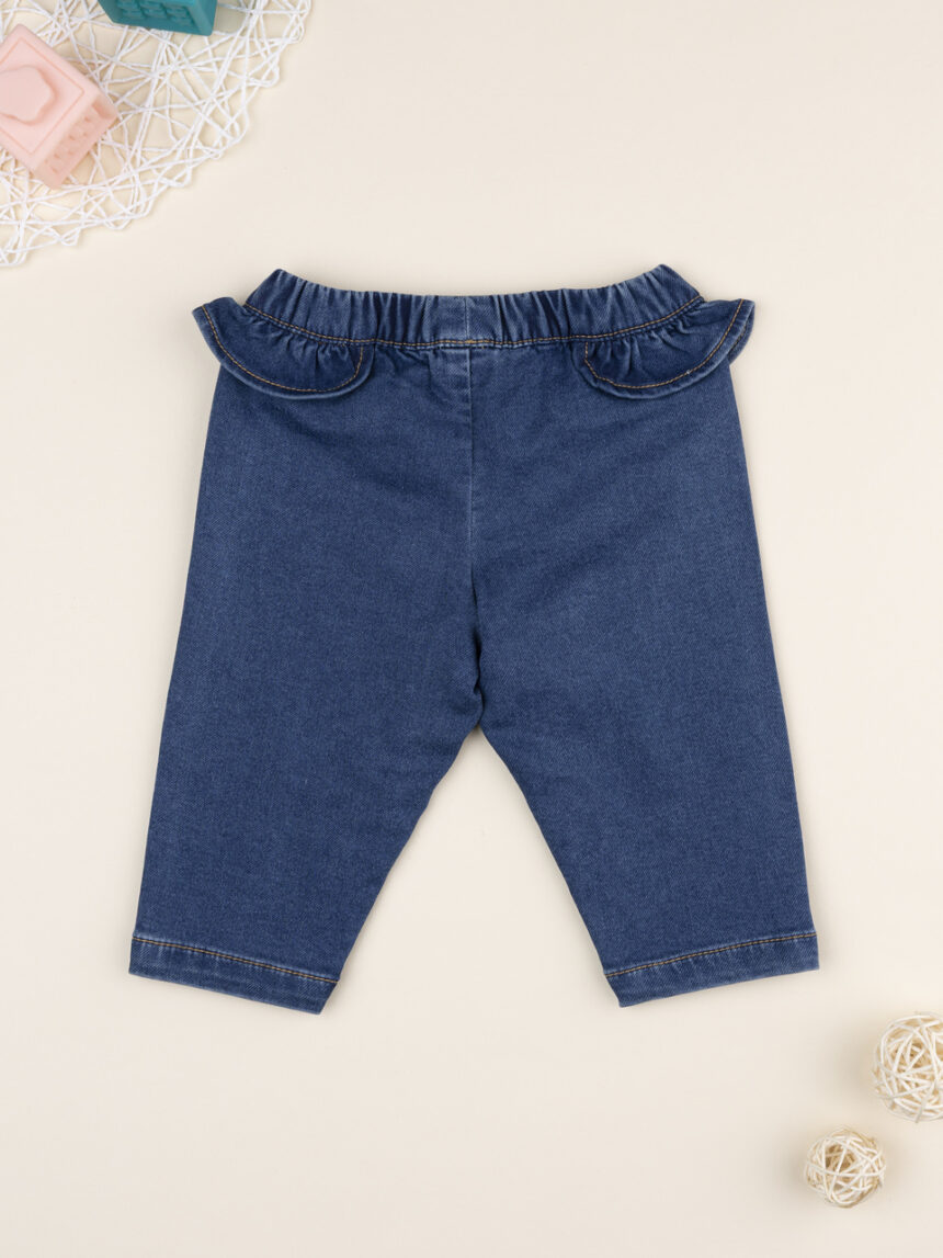 βρεφικό τζιν παντελόνι με λουλούδια για κορίτσι - Prénatal