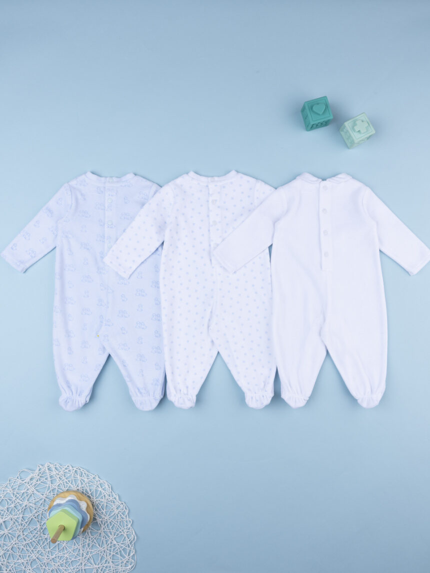 βρεφικά φορμάκια σενίλ με σκυλάκια πακέτο x3 για αγόρι - Prénatal