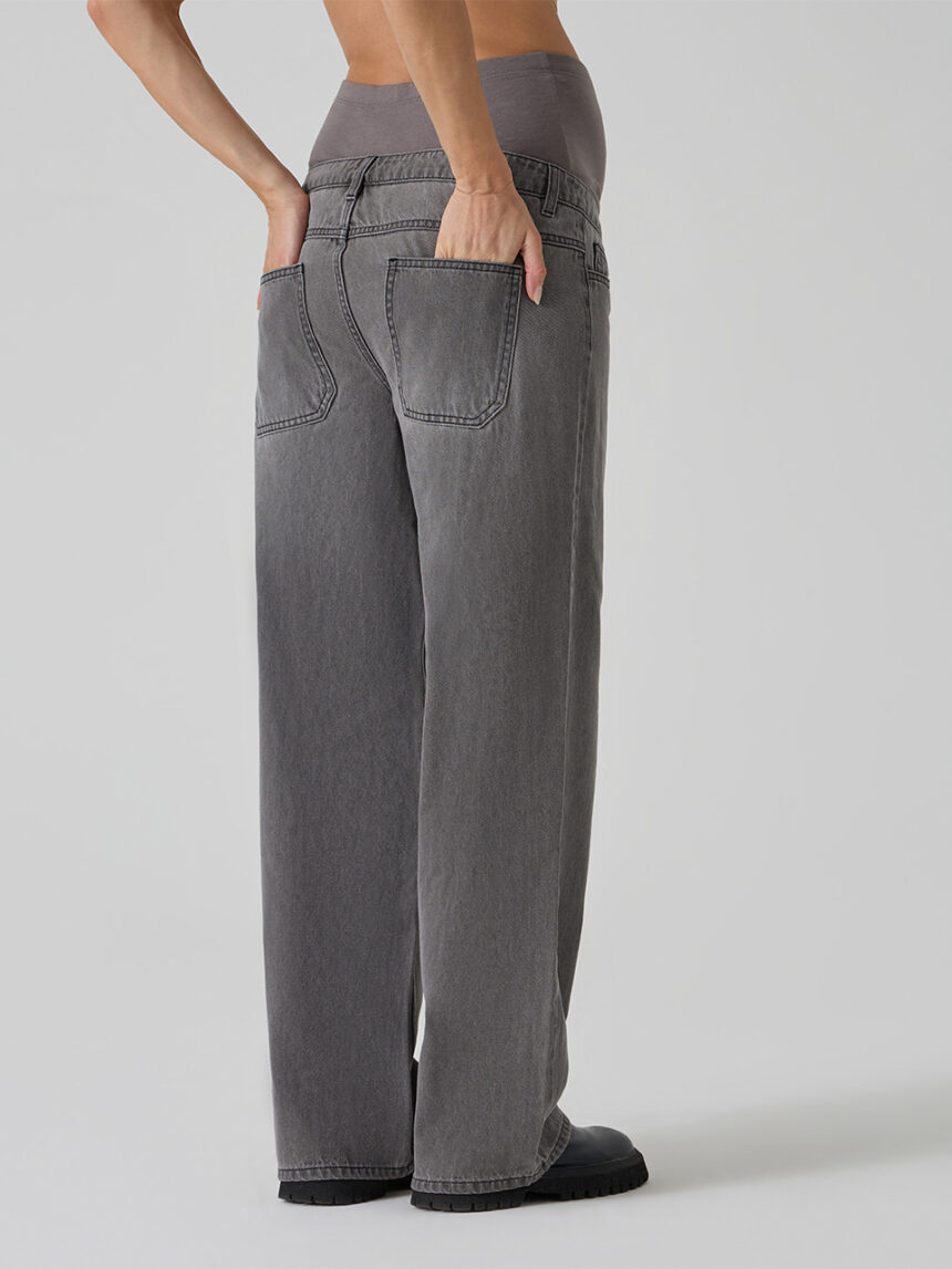 γυναικείο τζιν παντελόνι εγκυμοσύνης γκρι - Prénatal