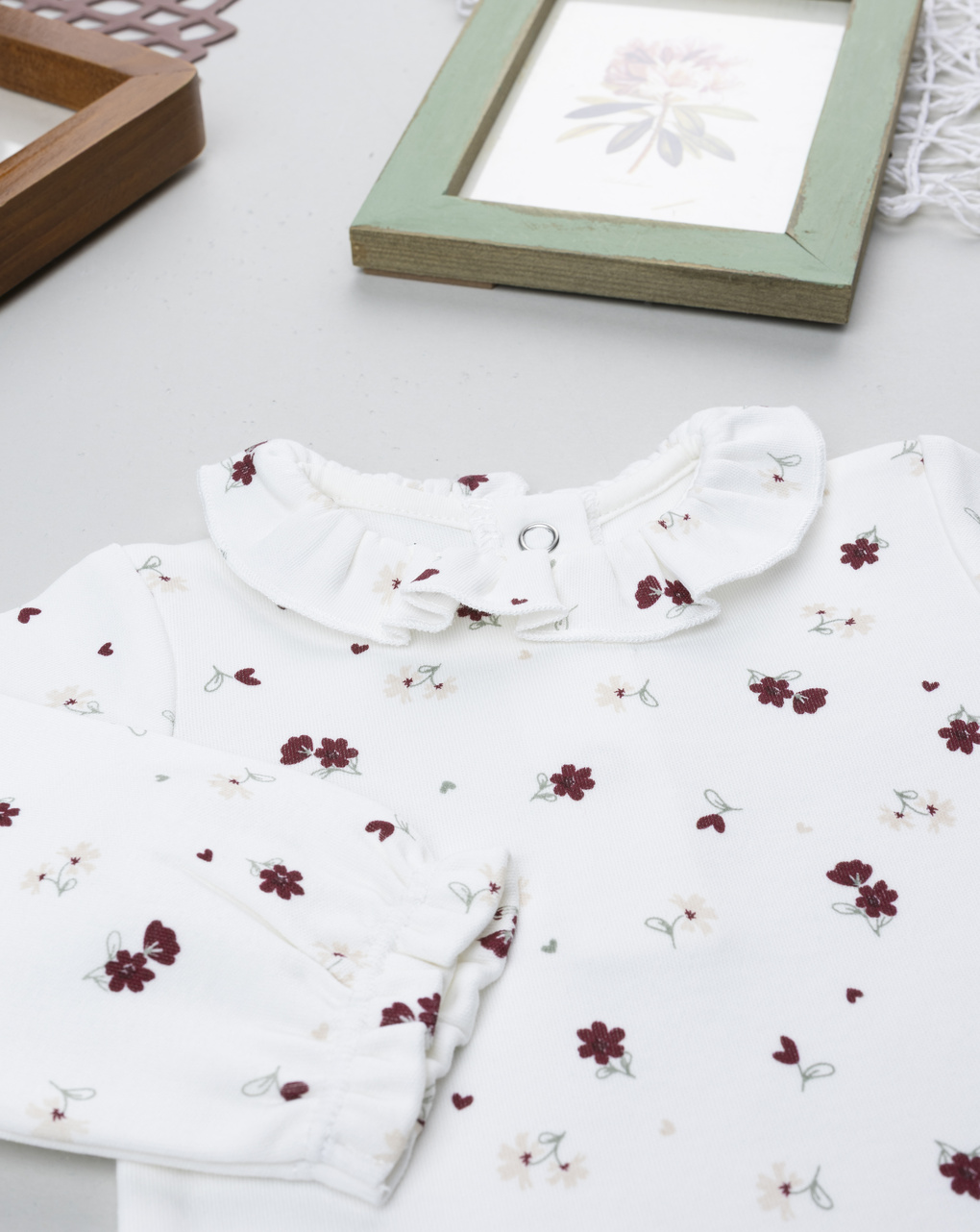 βρεφικό κορμάκι λευκό wood girl για κορίτσι - Prénatal