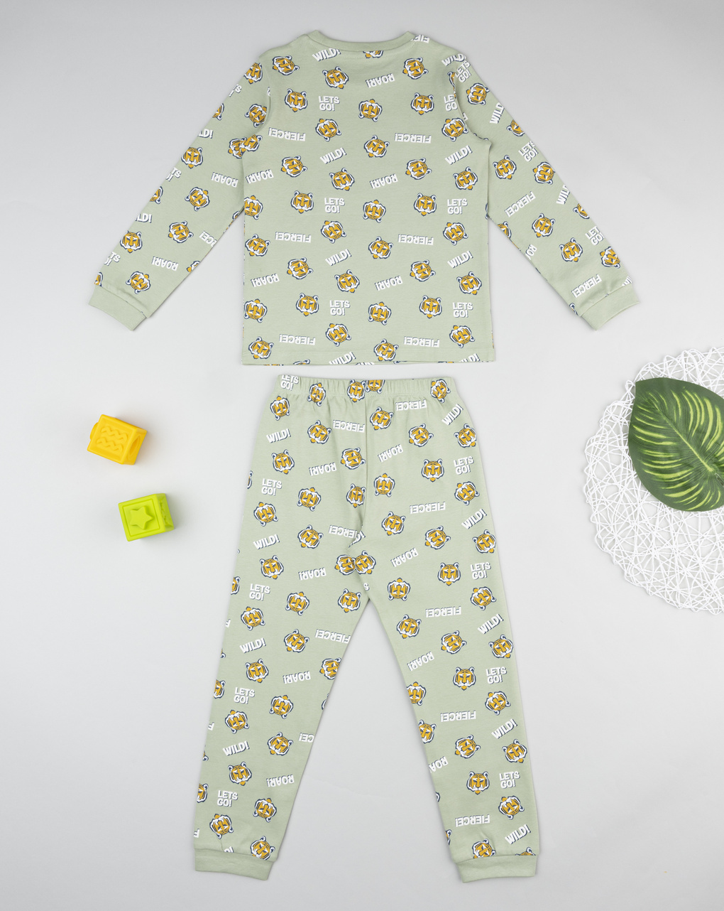 παιδική πιτζάμα πράσινη με λιοντάρι για αγόρι - Prénatal