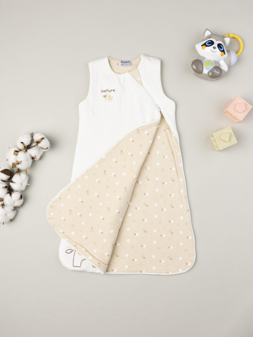 βρεφικός αμάνικος υπνόσακος σενίλ λευκός giraffe 1.5 tog - Prénatal
