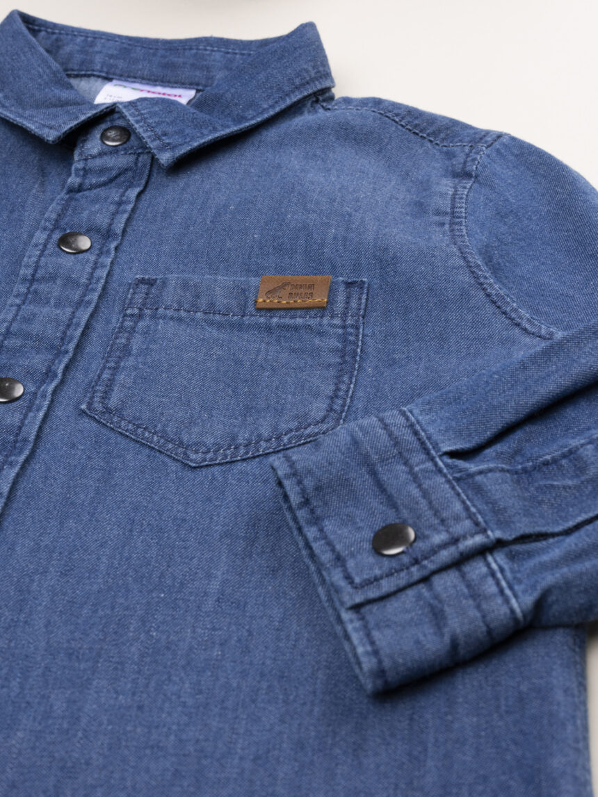 βρεφικό τζιν πουκάμισο μπλε για αγόρι - Prénatal