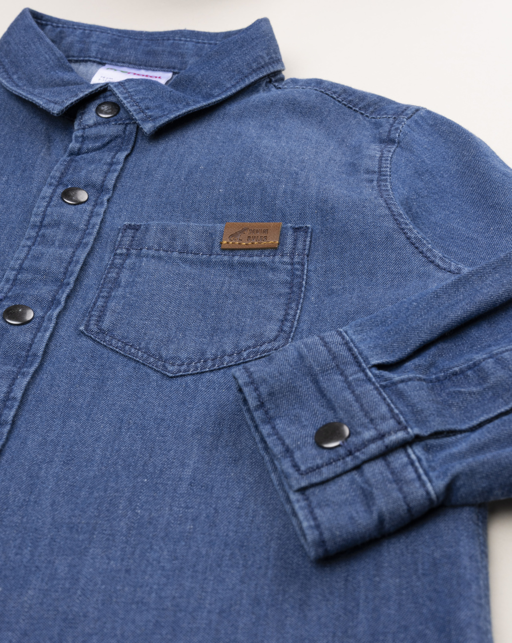 βρεφικό τζιν πουκάμισο μπλε για αγόρι - Prénatal