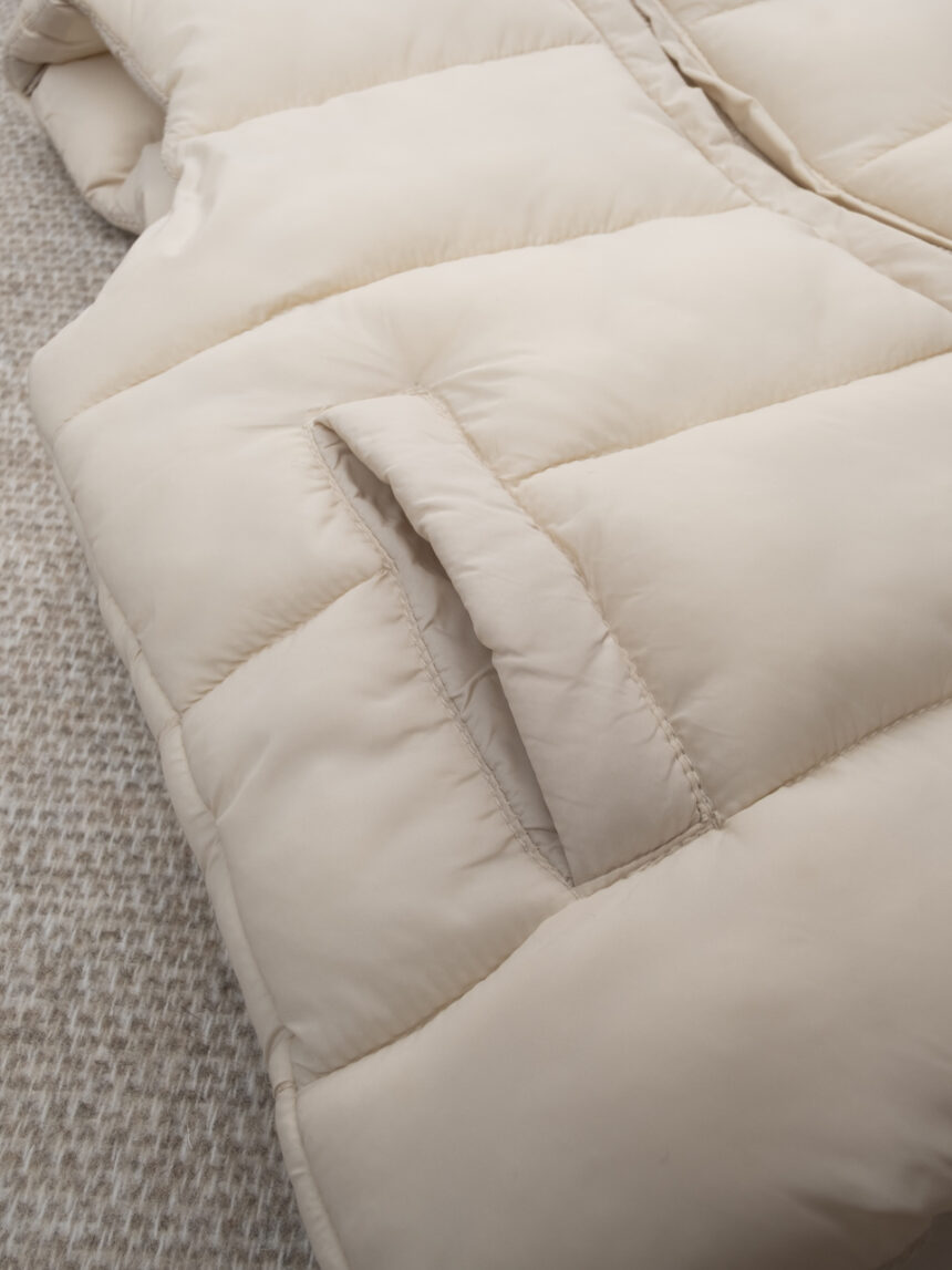 βρεφικό αμάνικο μπουφάν puffer κρεμ dino για αγόρι - Prénatal