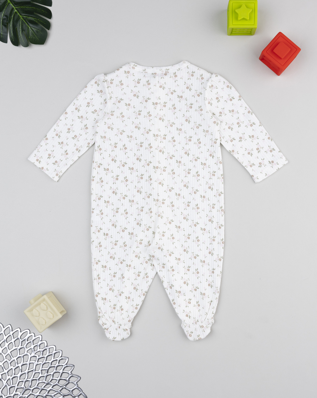 βρεφικό φορμάκι λευκό φλοράλ για κορίτσι - Prénatal