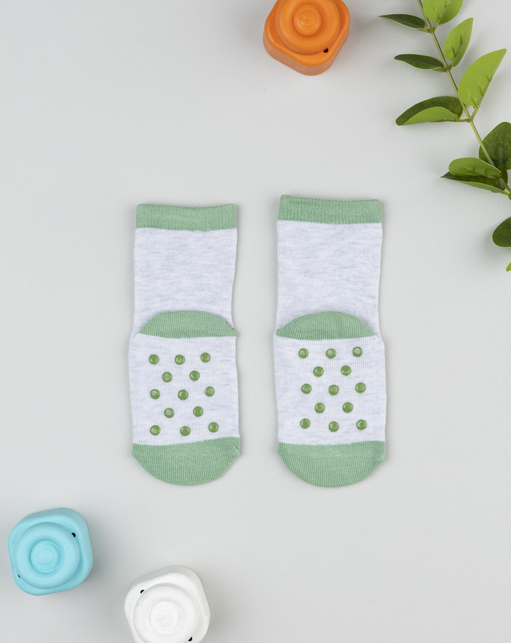 βρεφικές αντιολισθητικές κάλτσες με δεινόσαυρο για αγόρι - Prénatal