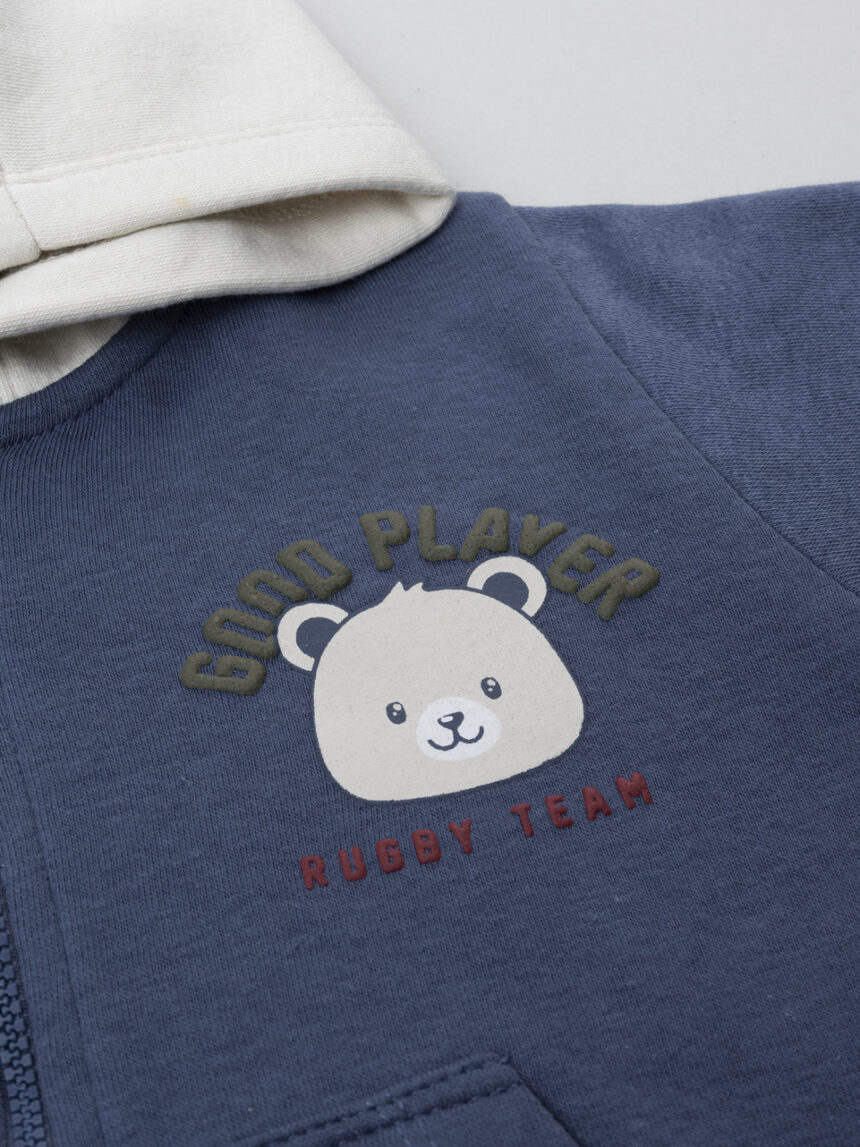 βρεφική ζακέτα φούτερ μπλε good player για αγόρι - Prénatal