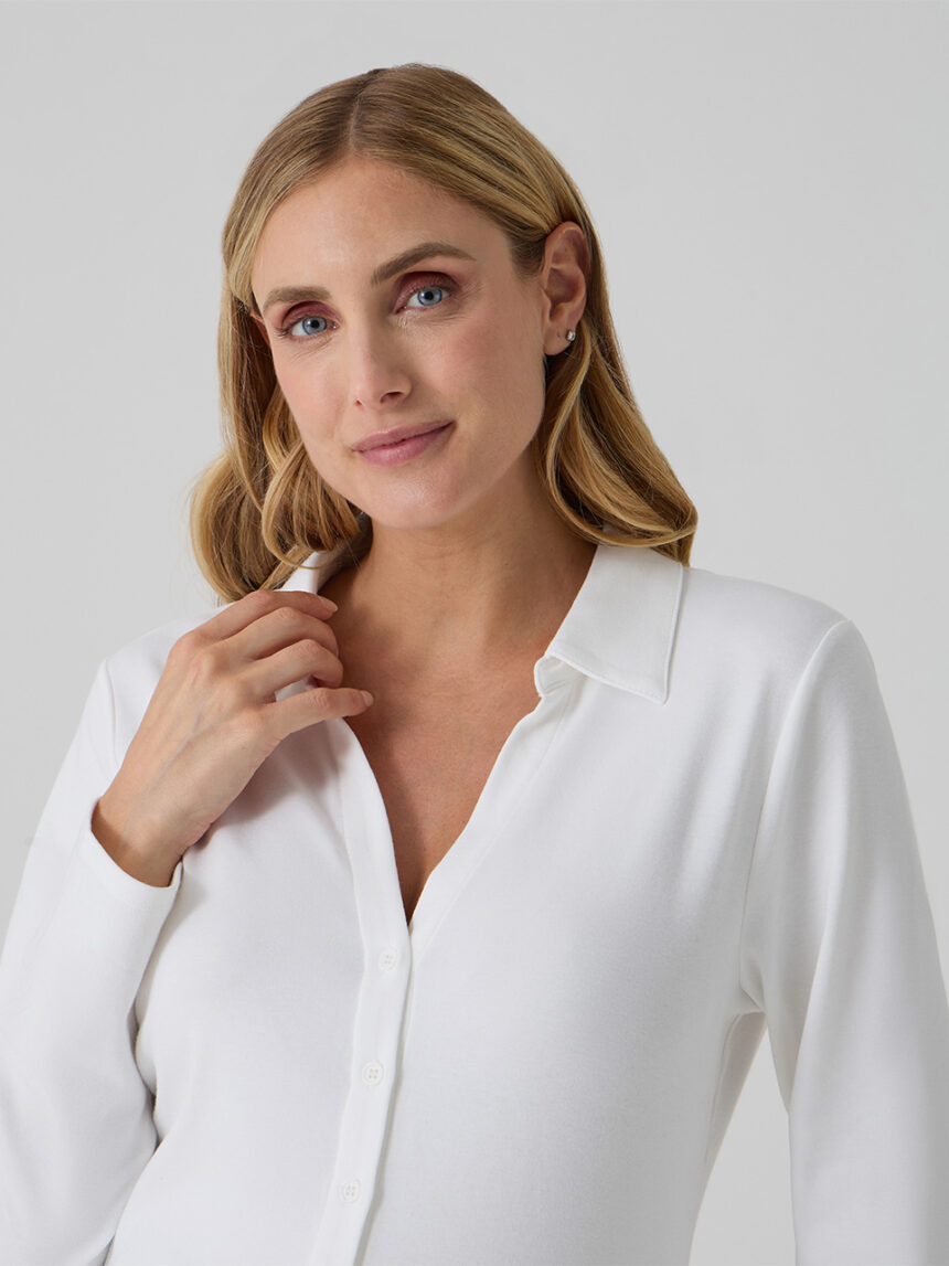 γυναικείο πουκάμισο εγκυμοσύνης/θηλασμού λευκό - Prénatal