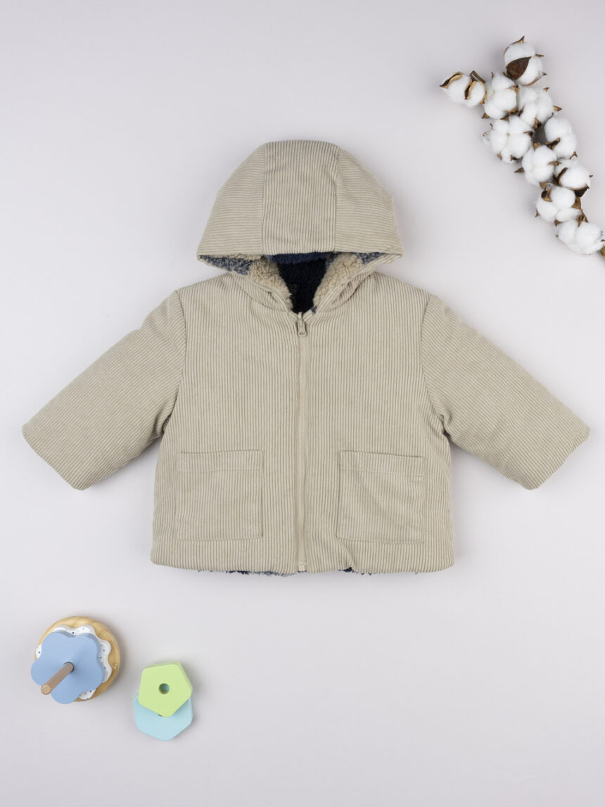 βρεφικό μπουφάν μπεζ/καρό για αγόρι - Prénatal