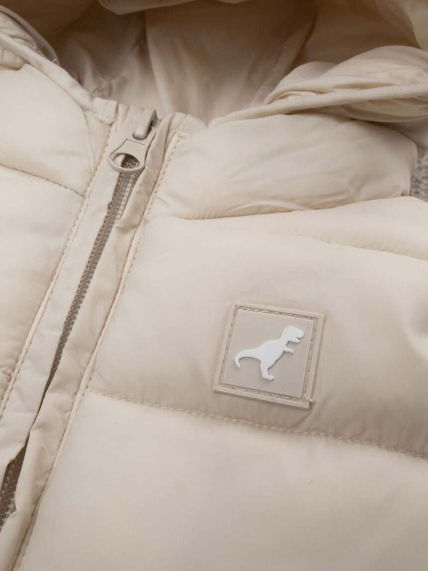 βρεφικό αμάνικο μπουφάν puffer κρεμ dino για αγόρι - Prénatal