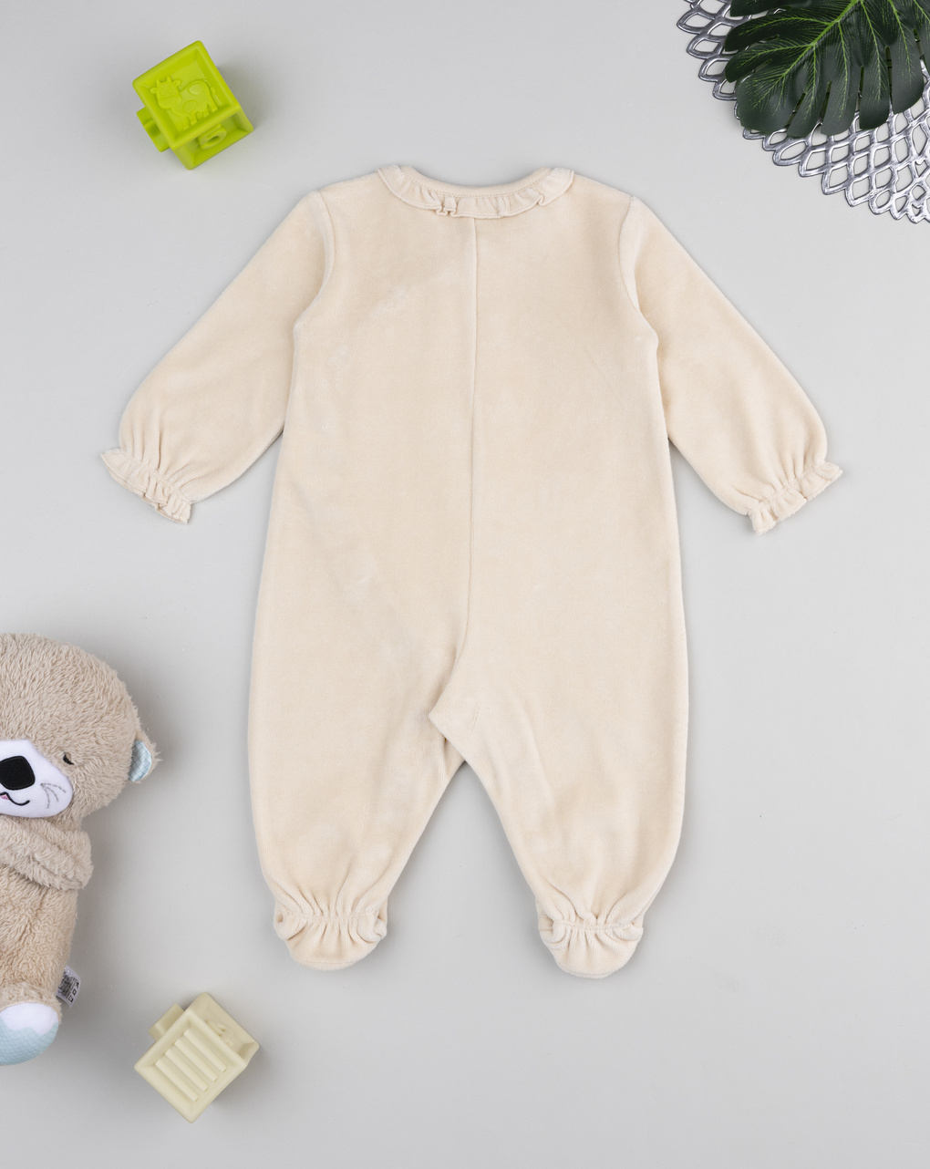 βρεφικό φορμάκι μπεζ σενίλ nature για κορίτσι - Prénatal