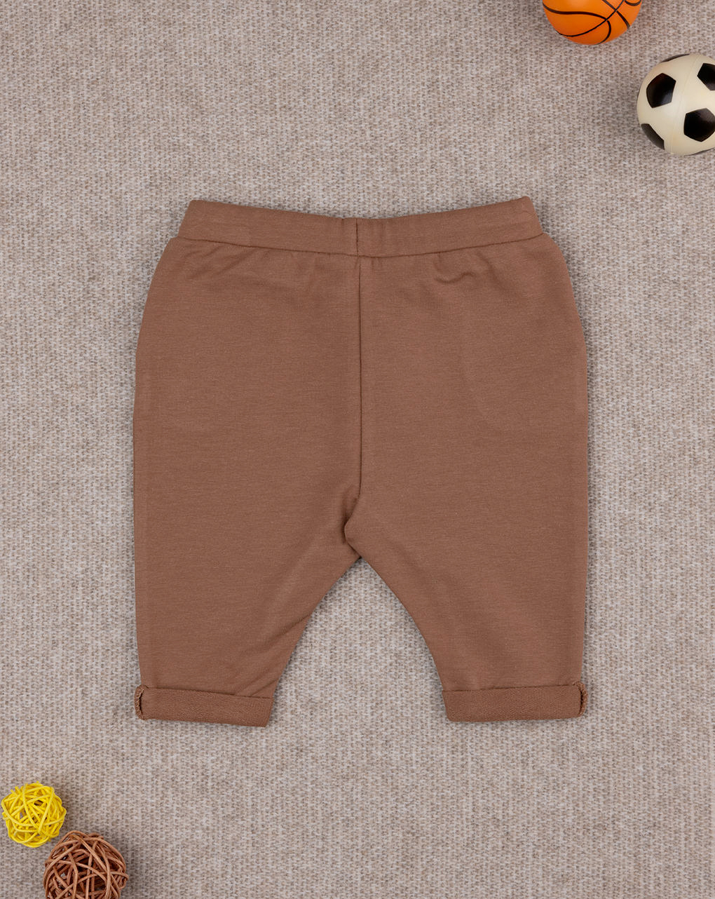 βρεφικό παντελόνι φόρμας καφέ με αρκουδάκι για αγόρι - Prénatal