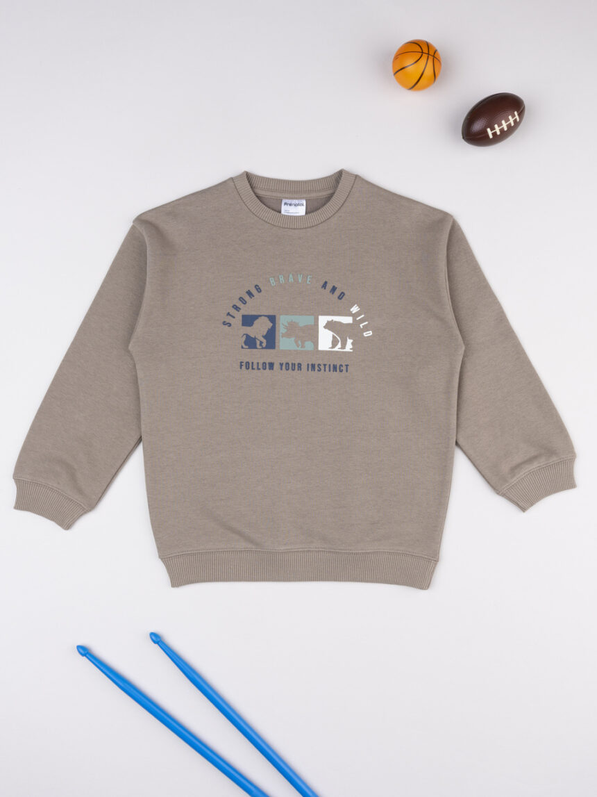 παιδική μπλούζα φούτερ καφέ brave για αγόρι - Prénatal
