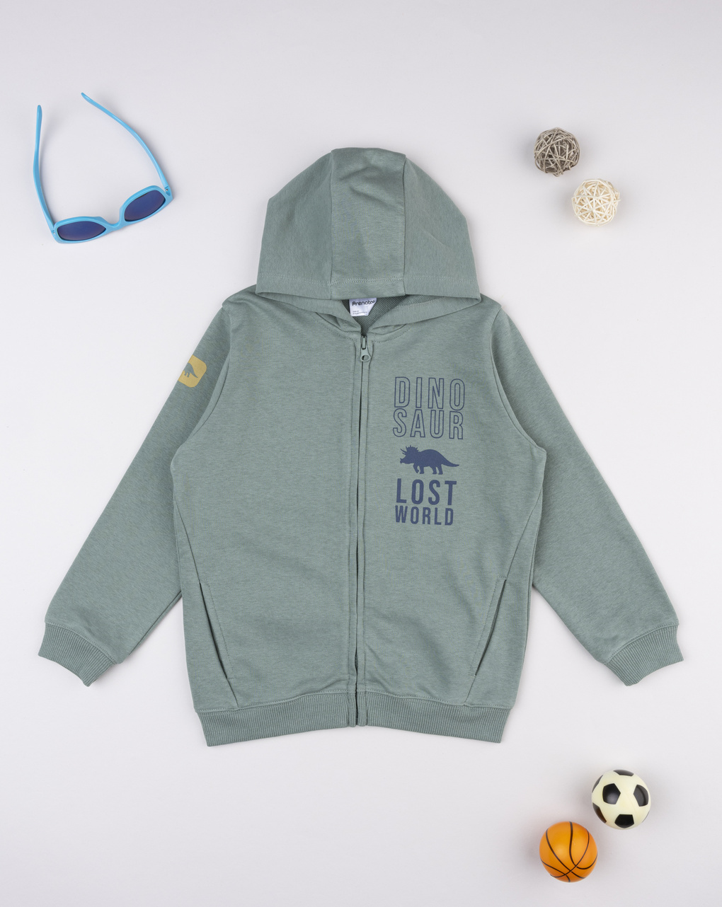 παιδική ζακέτα φούτερ πράσινη dino για αγόρι