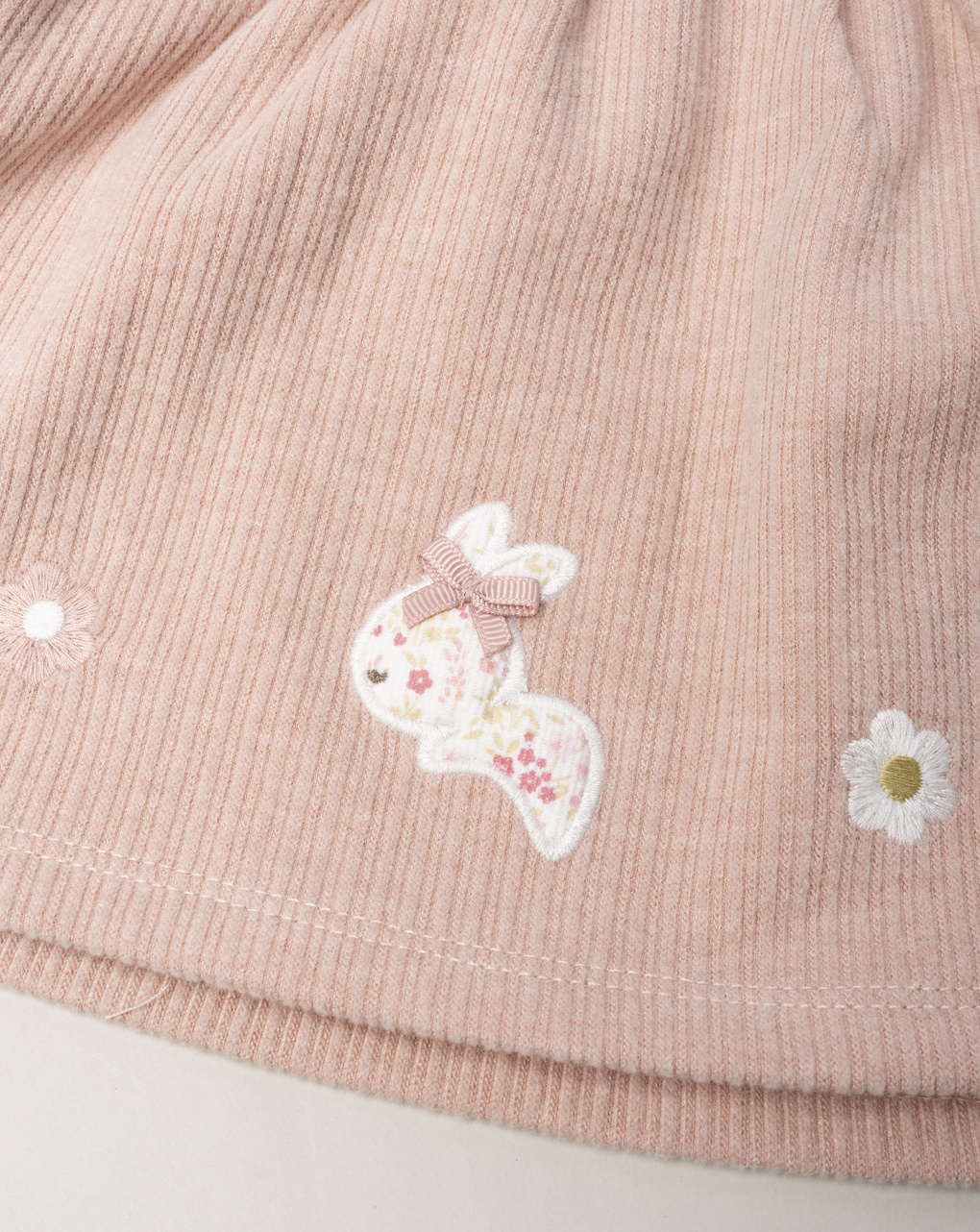 βρεφικό φόρεμα σαλοπέτα ροζ με λαγουδάκια για κορίτσι - Prénatal