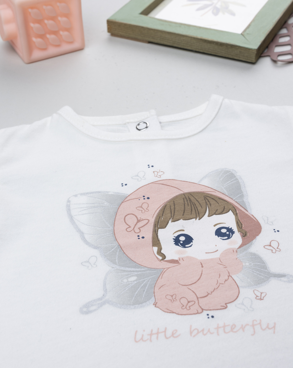 βρεφική μπλούζα λευκή little butterfly για κορίτσι - Prénatal