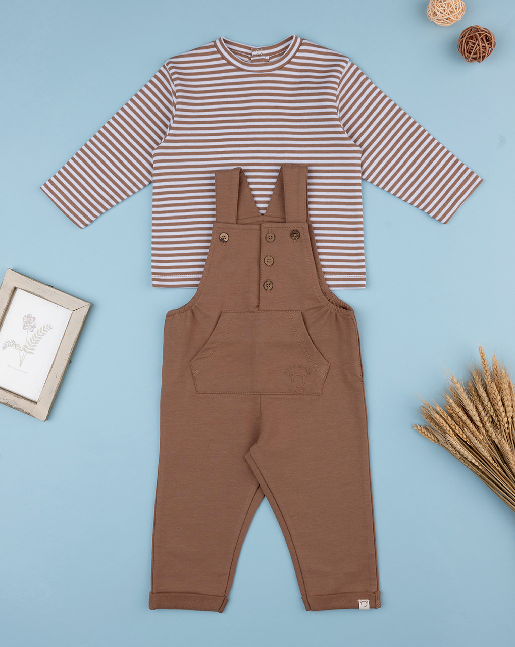 βρεφικό σετ μπλούζα και σαλοπέτα happiness mood για αγόρι