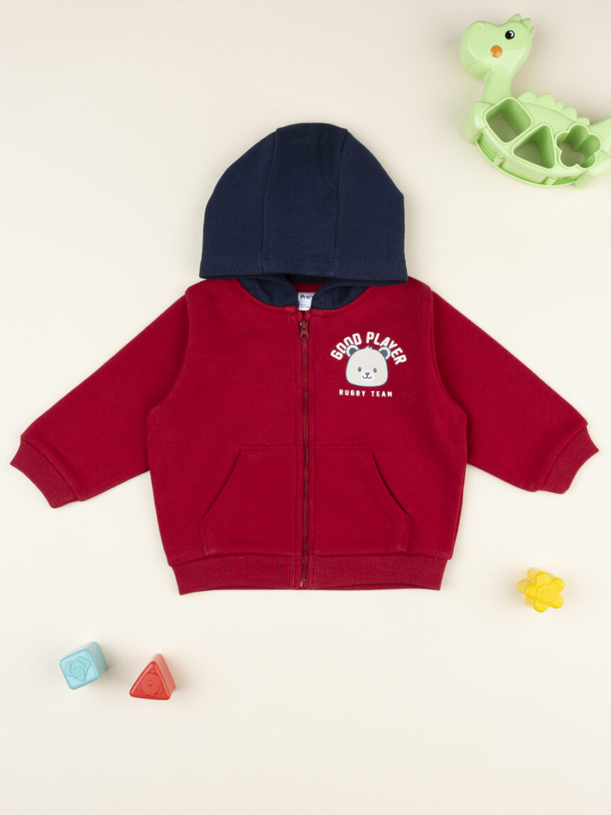 βρεφική ζακέτα φούτερ κόκκινη good player για αγόρι - Prénatal