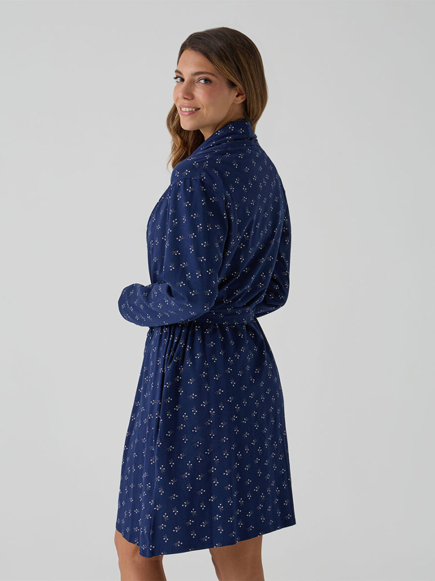 γυναικεία ρόμπα εγκυμοσύνης/θηλασμού μπλε φλοράλ - Prénatal