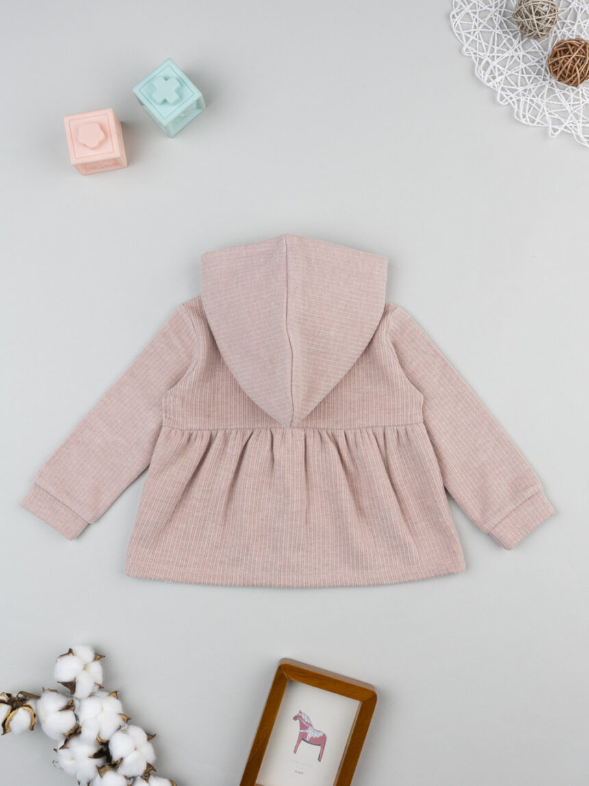 βρεφική ζακέτα ροζ με καρδούλα για κορίτσι - Prénatal