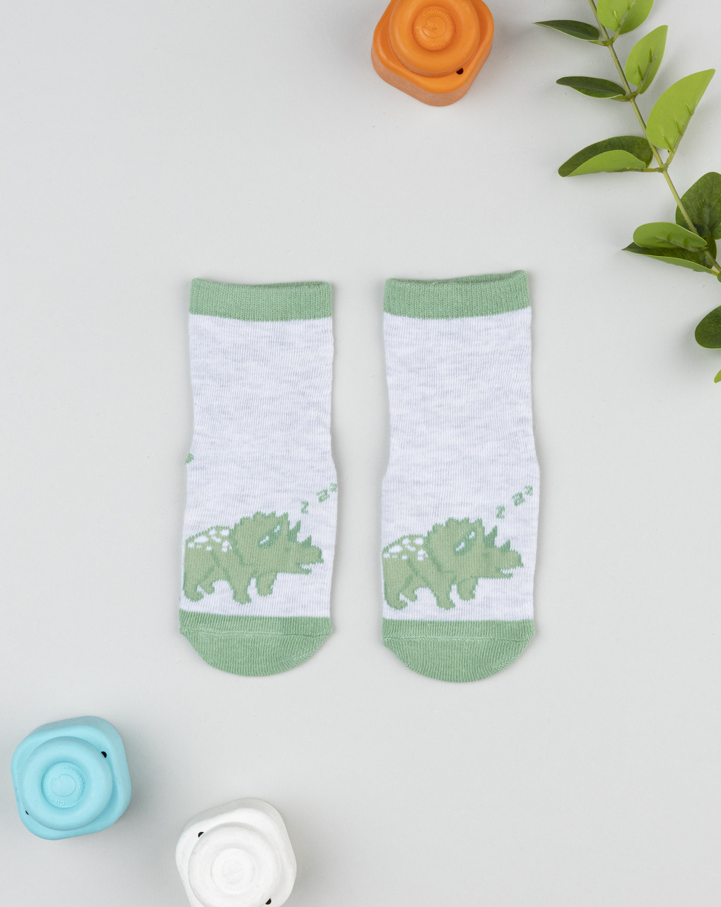 βρεφικές αντιολισθητικές κάλτσες με δεινόσαυρο για αγόρι