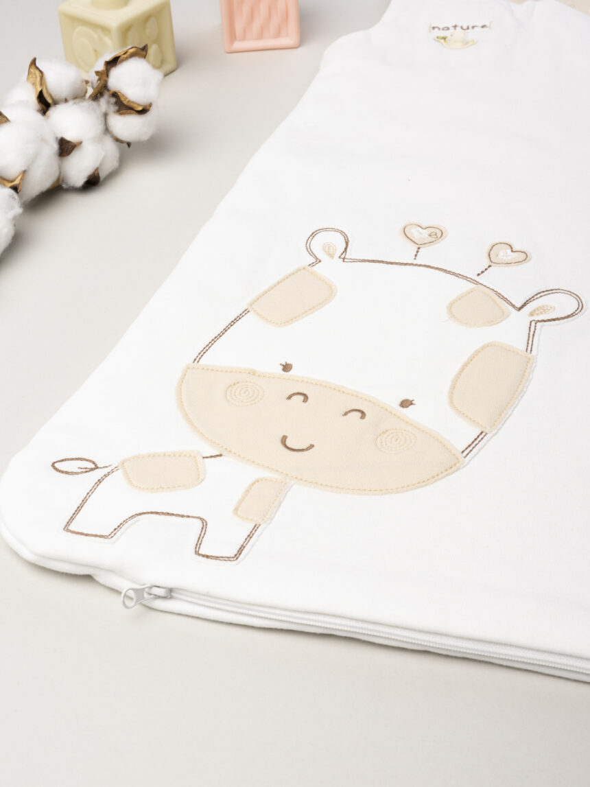 βρεφικός αμάνικος υπνόσακος σενίλ λευκός giraffe 1.5 tog - Prénatal