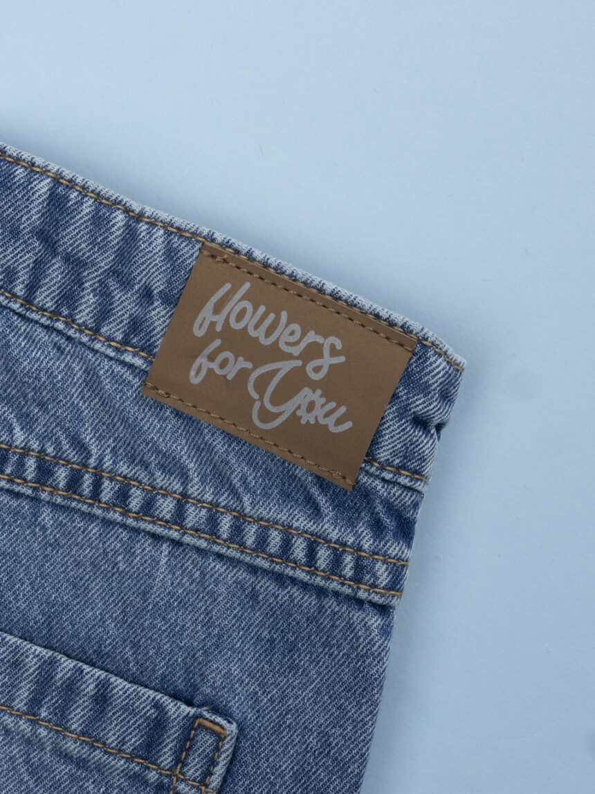 παιδικό τζιν παντελόνι cargo flowers για κορίτσι - Prénatal