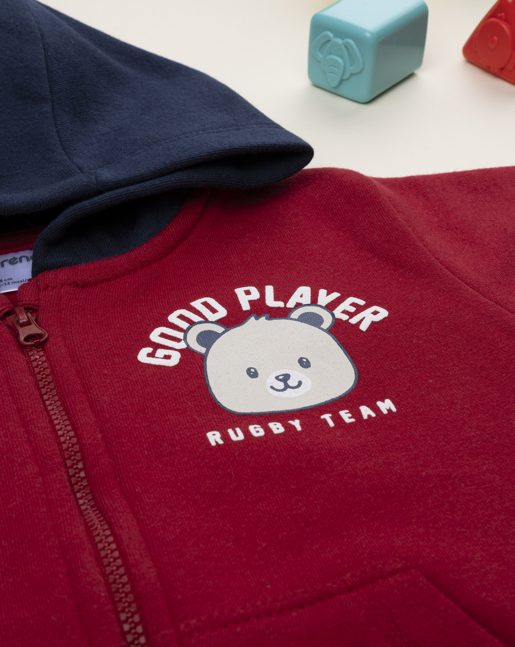 βρεφική ζακέτα φούτερ κόκκινη good player για αγόρι - Prénatal