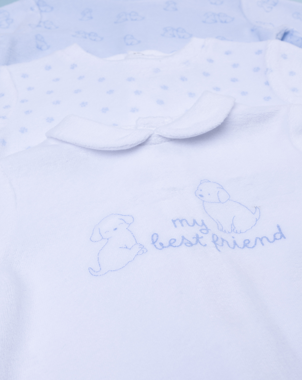 βρεφικά φορμάκια σενίλ με σκυλάκια πακέτο x3 για αγόρι - Prénatal