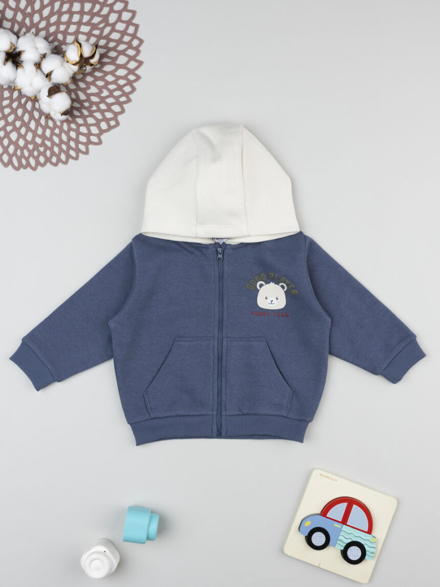 βρεφική ζακέτα φούτερ μπλε good player για αγόρι - Prénatal