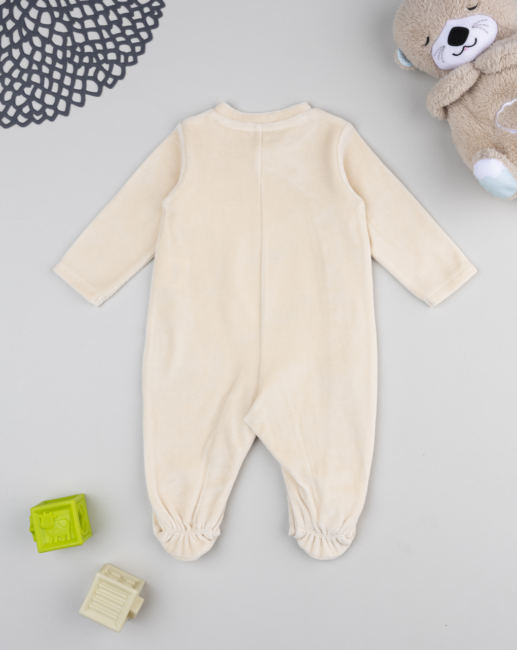 βρεφικό φορμάκι μπεζ σενίλ giraffe/lion για αγόρι - Prénatal