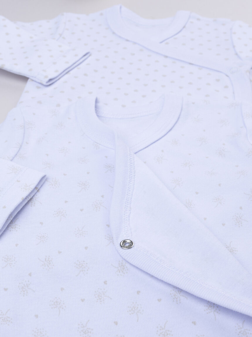 βρεφικά κορμάκια λευκά με καρδούλες πακέτο x2 για κορίτσι - Prénatal