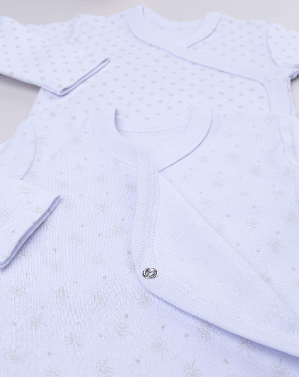 βρεφικά κορμάκια λευκά με καρδούλες πακέτο x2 για κορίτσι - Prénatal