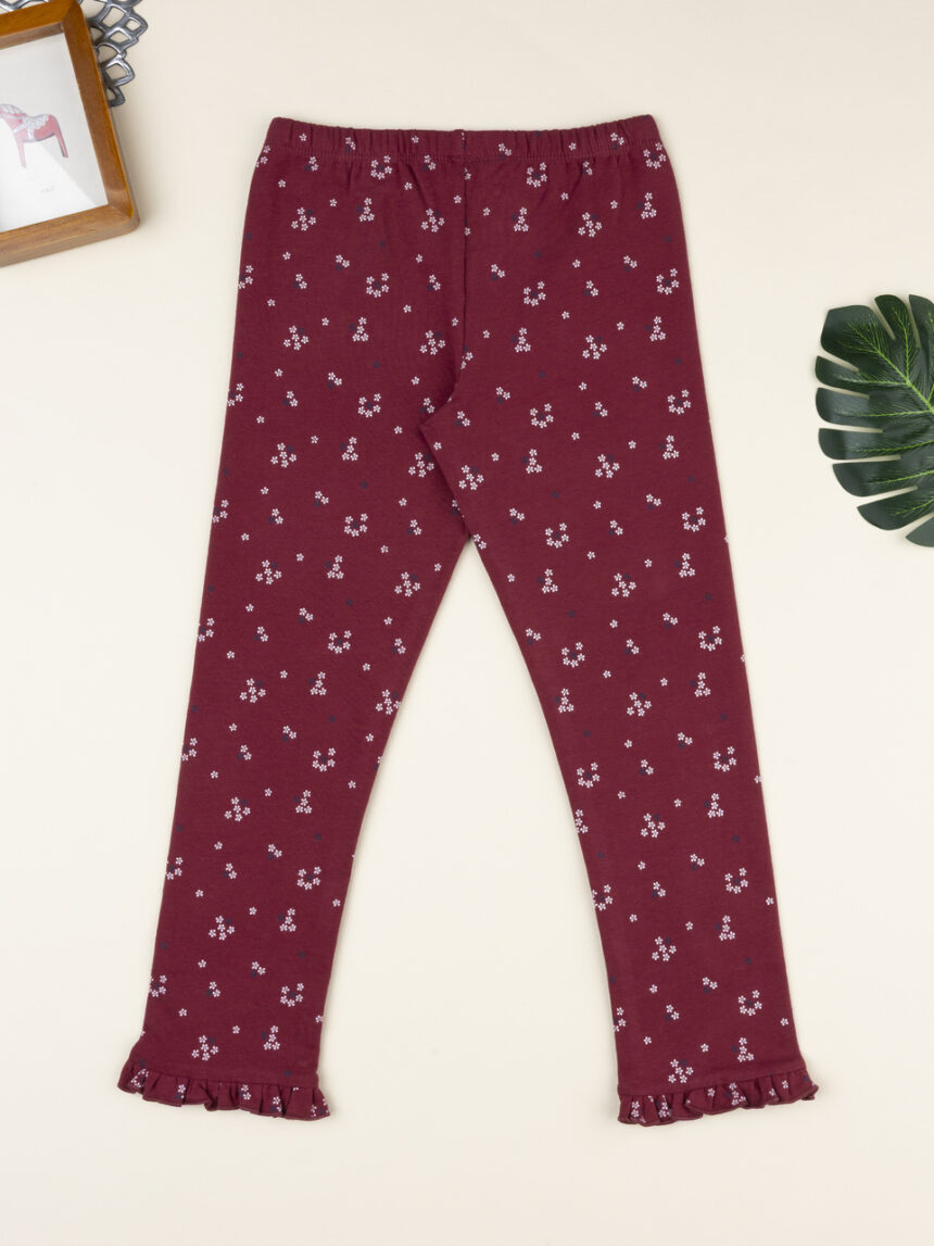 παιδικό κολάν μπορντώ φλοράλ για κορίτσι - Prénatal