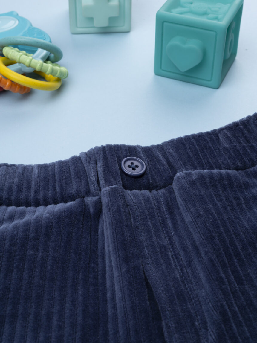 βρεφικό παντελόνι βελουτέ μπλε για αγόρι - Prénatal