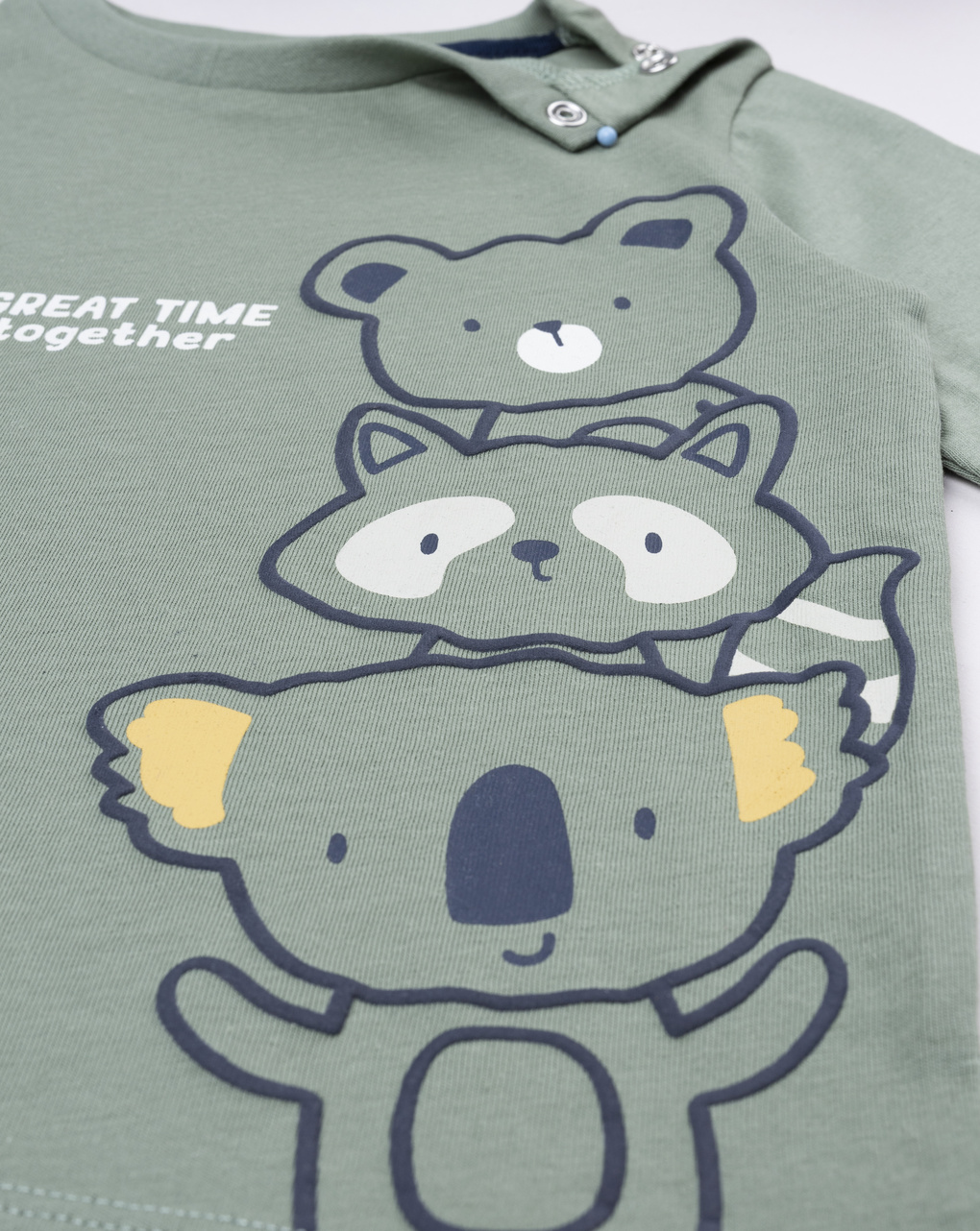 βρεφική μπλούζα χακί great time για αγόρι - Prénatal