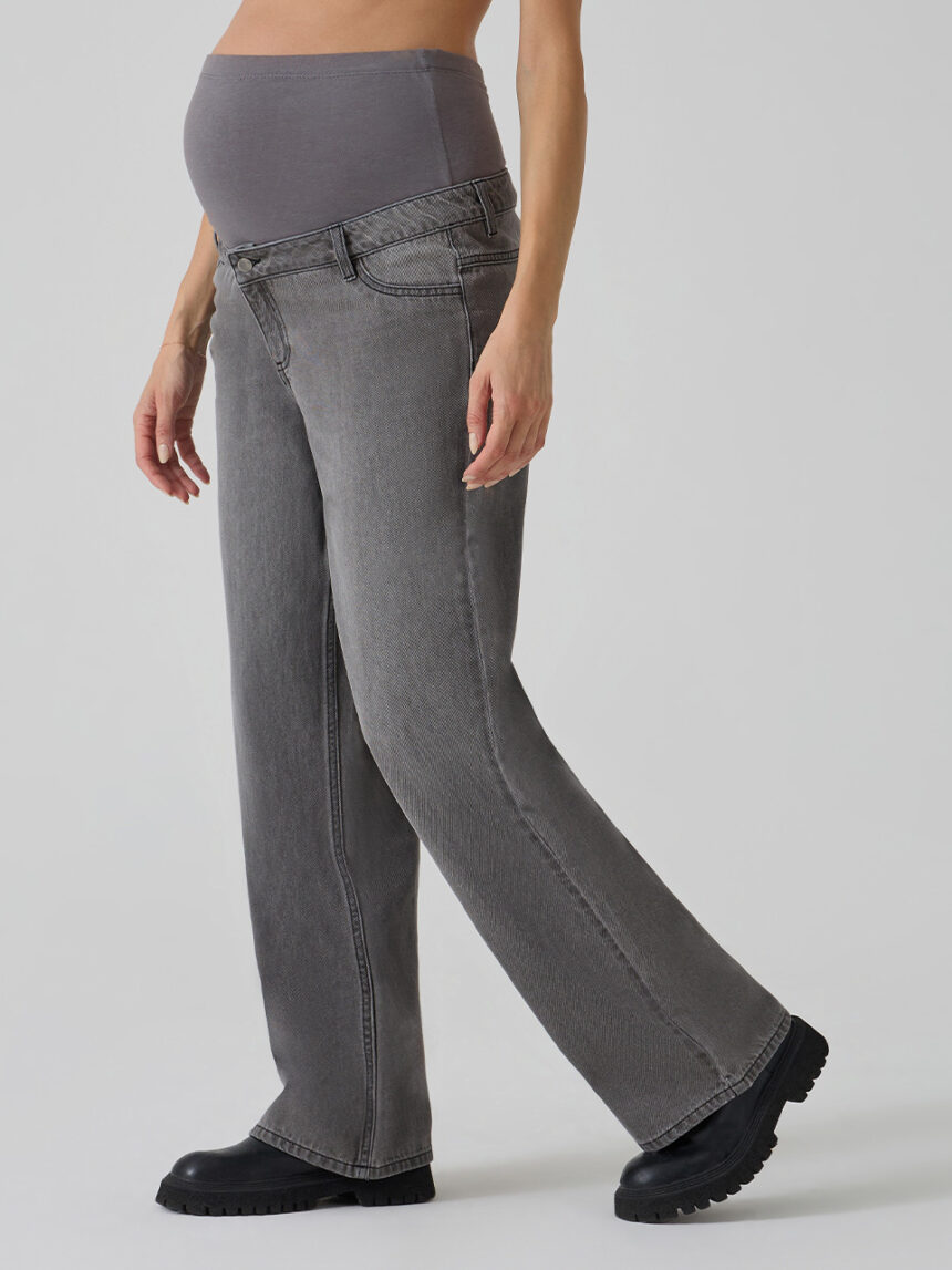 γυναικείο τζιν παντελόνι εγκυμοσύνης γκρι - Prénatal