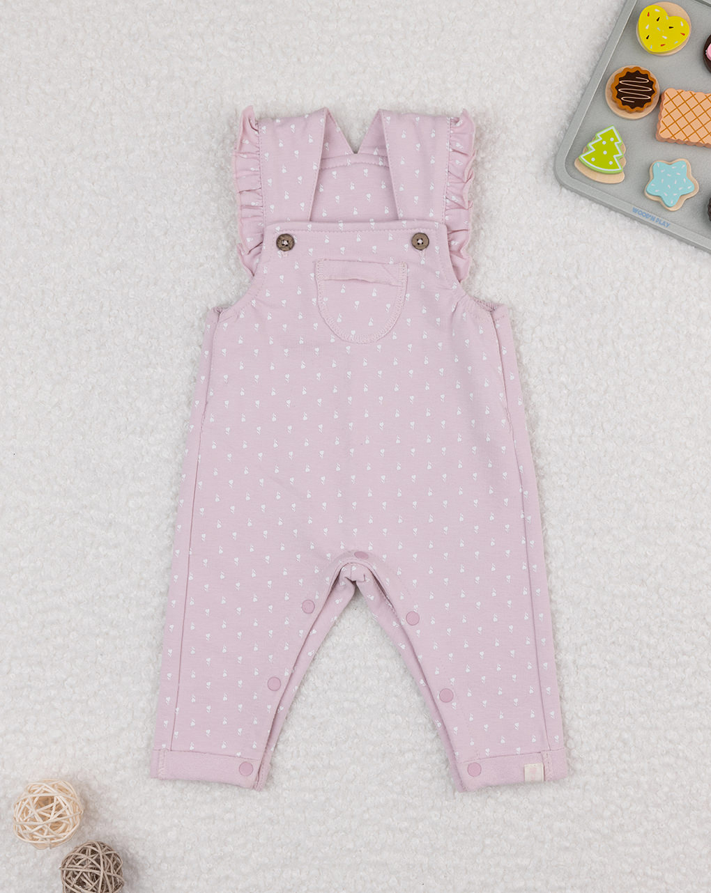 βρεφική σαλοπέτα ροζ με λουλούδια για κορίτσι