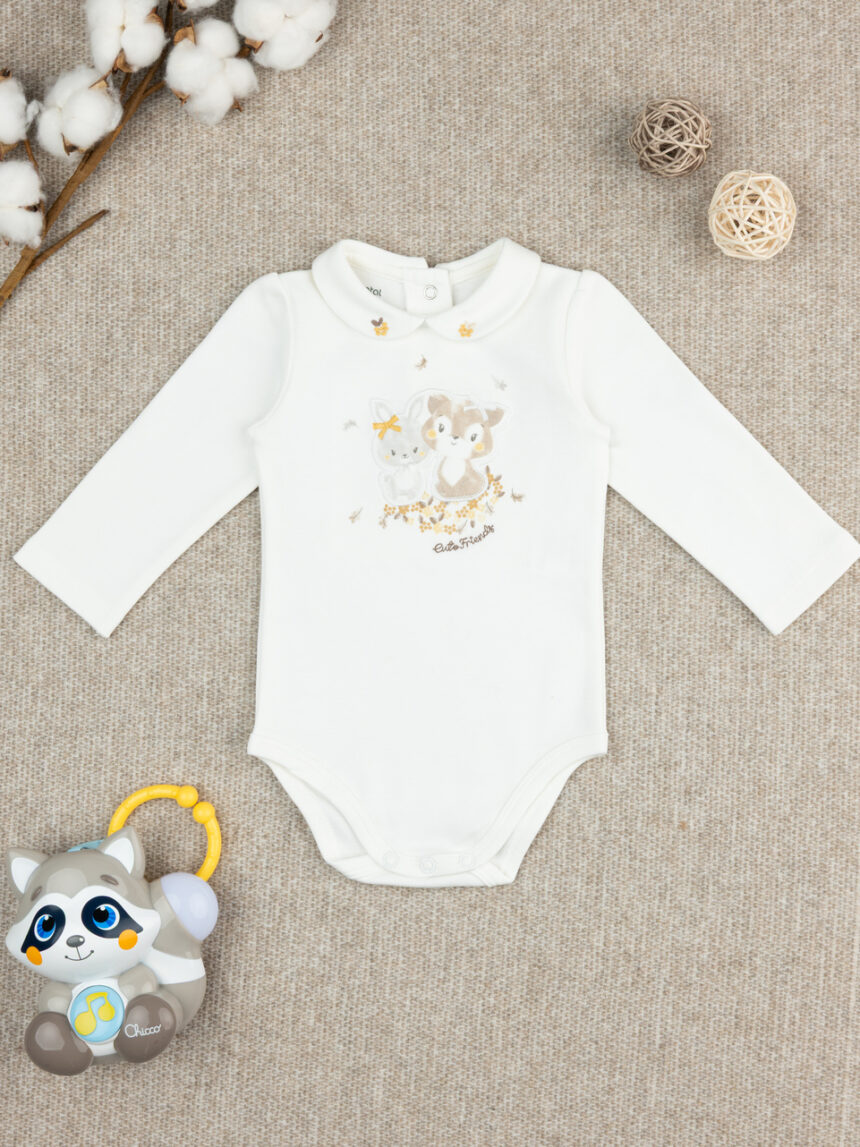 βρεφικό κορμάκι λευκό cute friends για κορίτσι - Prénatal