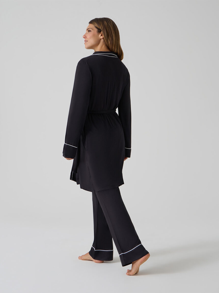 γυναικεία ρόμπα εγκυμοσύνης/θηλασμού μαύρη - Prénatal