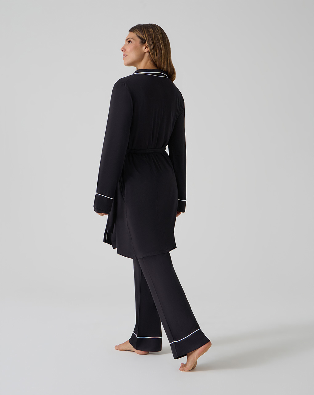 γυναικεία ρόμπα εγκυμοσύνης/θηλασμού μαύρη - Prénatal